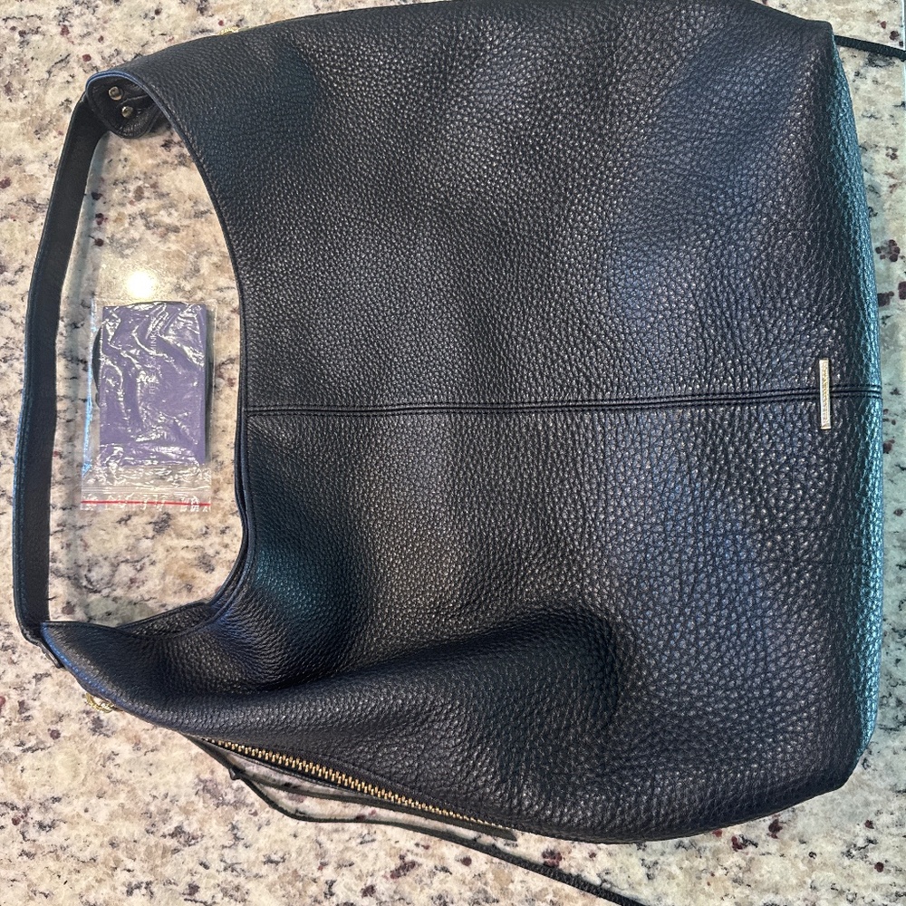 Rebecca Mincoff Black leather shoulder hobo bag - Authentic